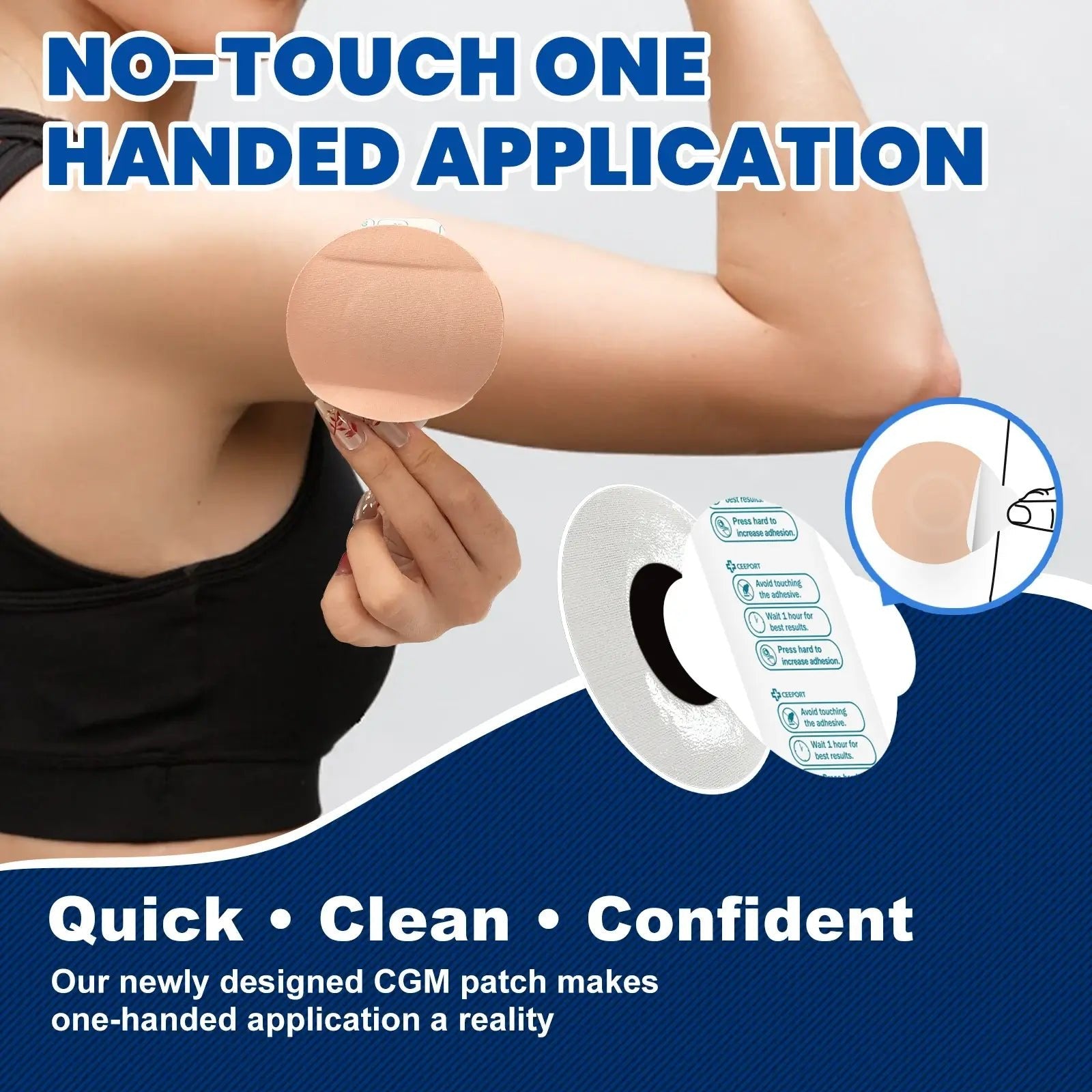 10/30 Pack Freestyle Adhesive Patches, Sensor Covers Intended for Freestyle Libre 2/3, G7, CGM Sensor Patches, No Glue in The Center, Long Fixation