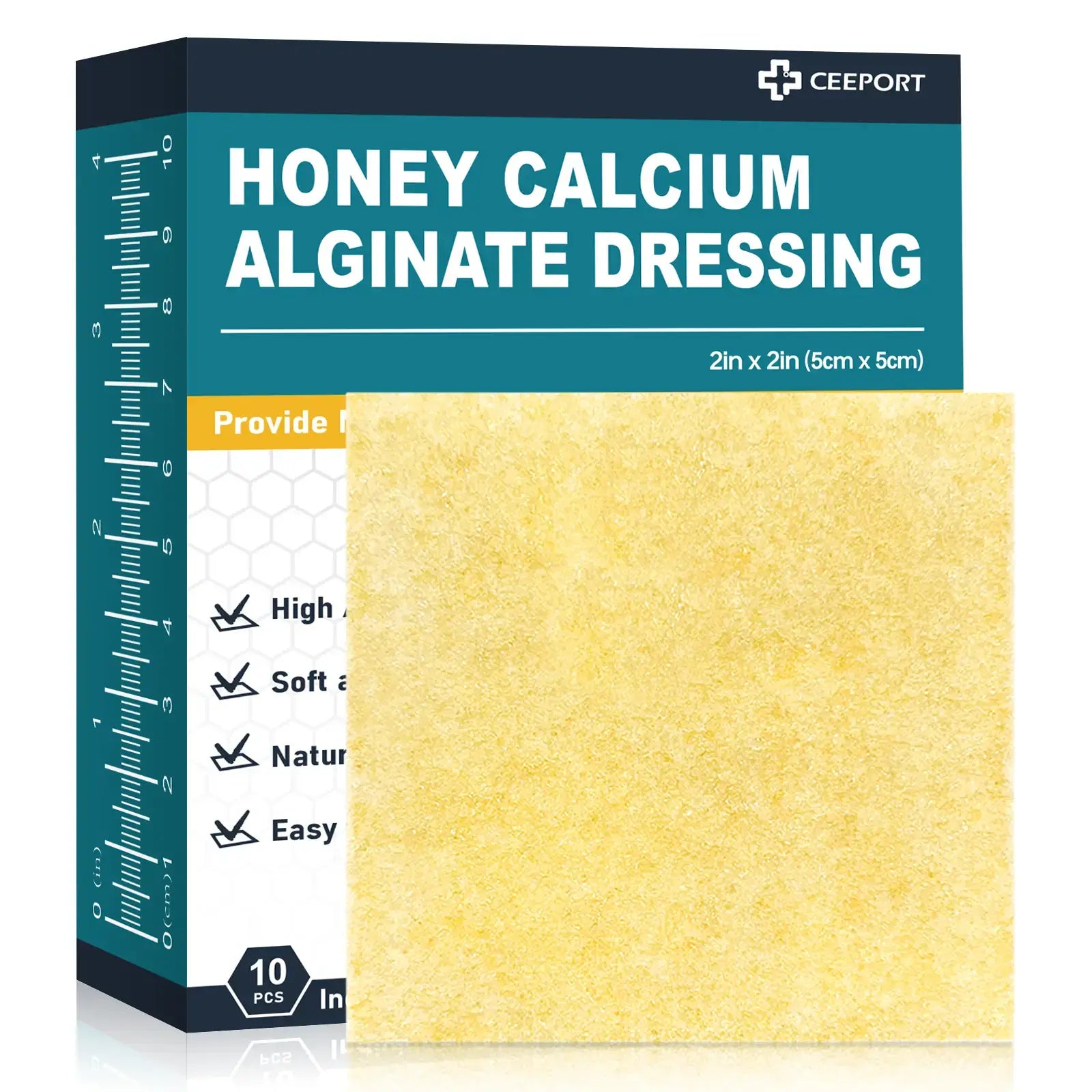 2in honey calcium alginate dressing pad can provide moist environment for wound healing