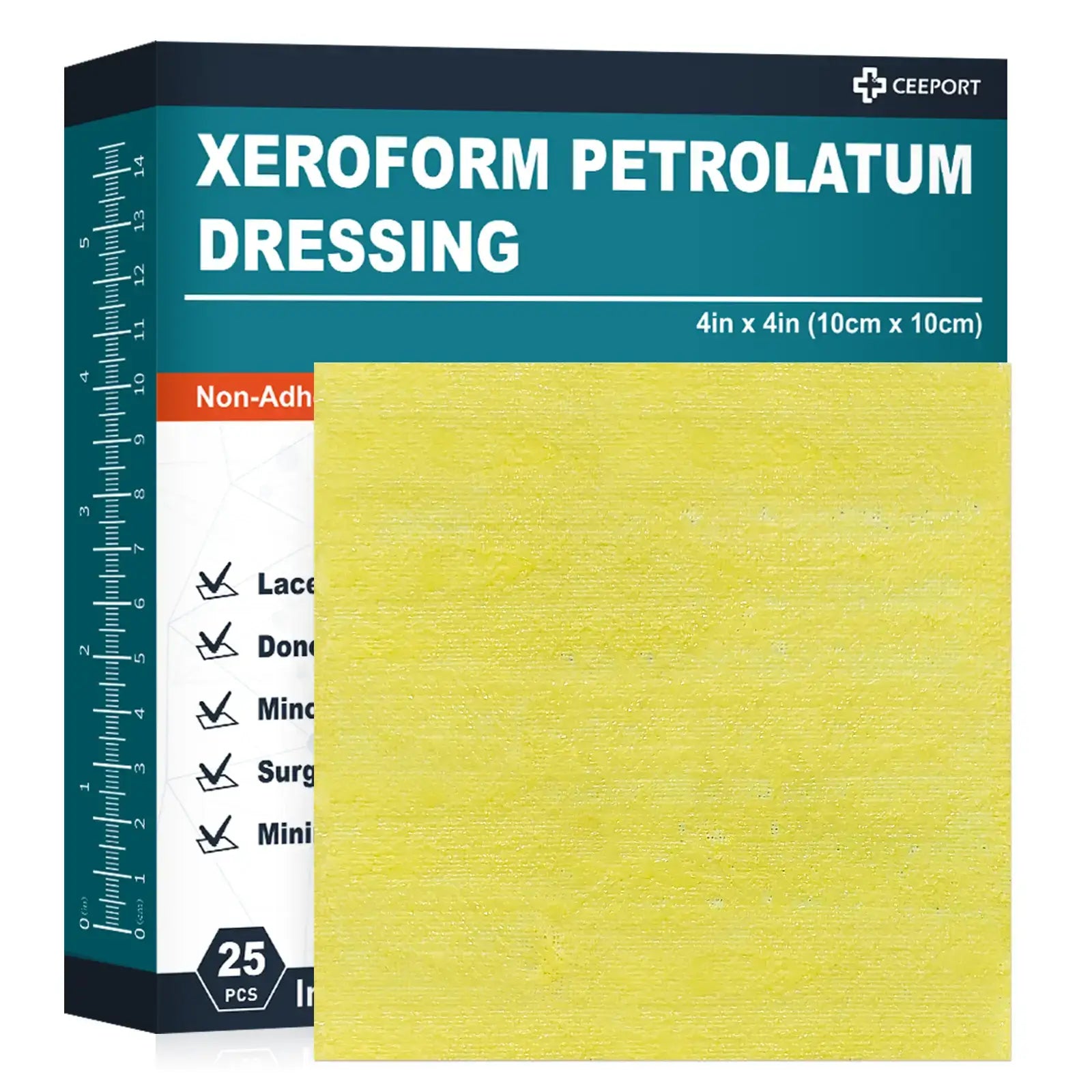 4in xeroform petrolatum Bismuth tribromophenate dressing designed for treating infected wounds