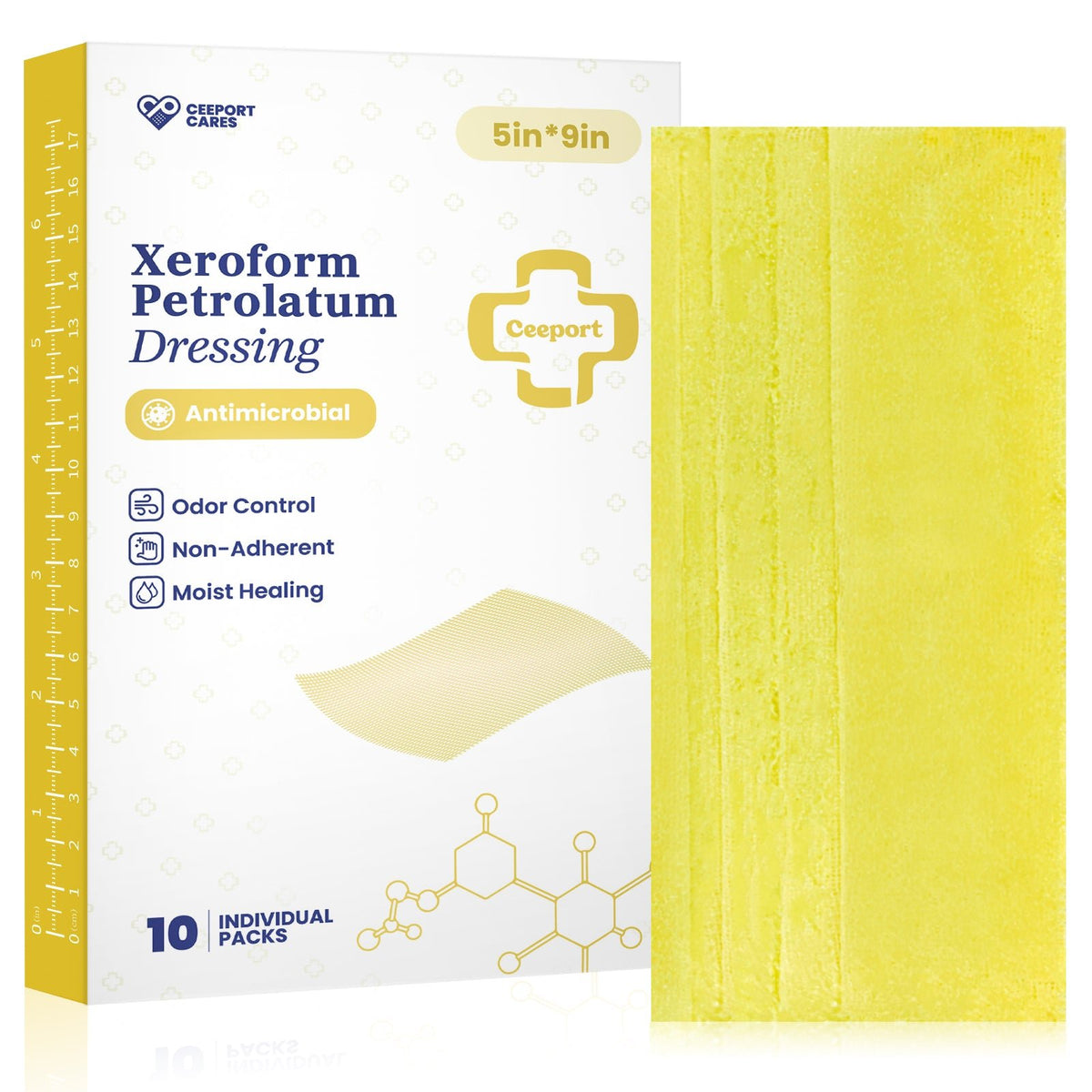 Xeroform Petrolatum Dressing for 2nd-Degree Burns, Powerful Antibacterial, Little & Moderate Exudate Wound