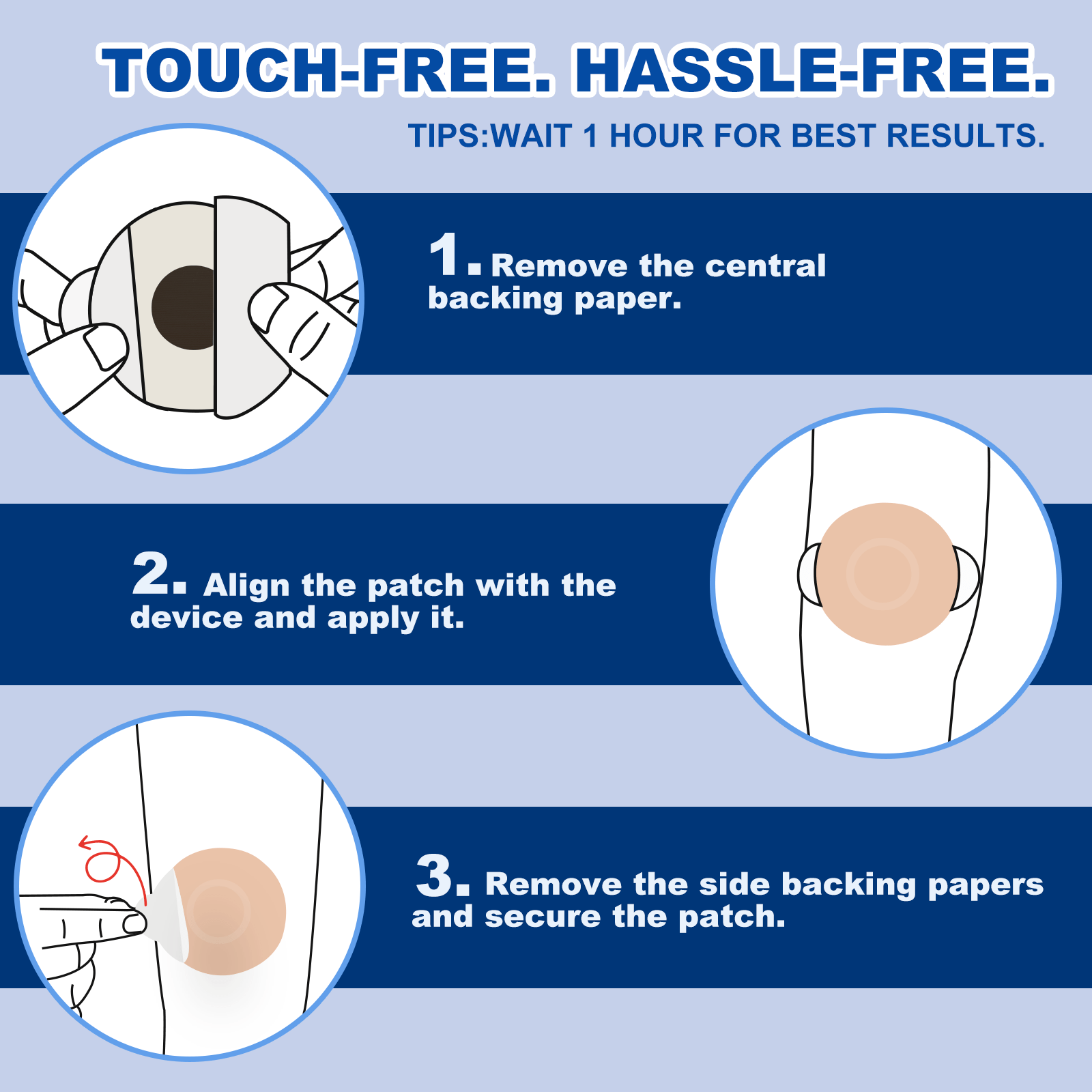 10/30 Pack CGM Adhesive Patches for Freestyle Libre 2/3 & G7 | Continuous Glucose Monitoring Sensor Covers | No-Glue Center, 10–14 Day Long Fixation