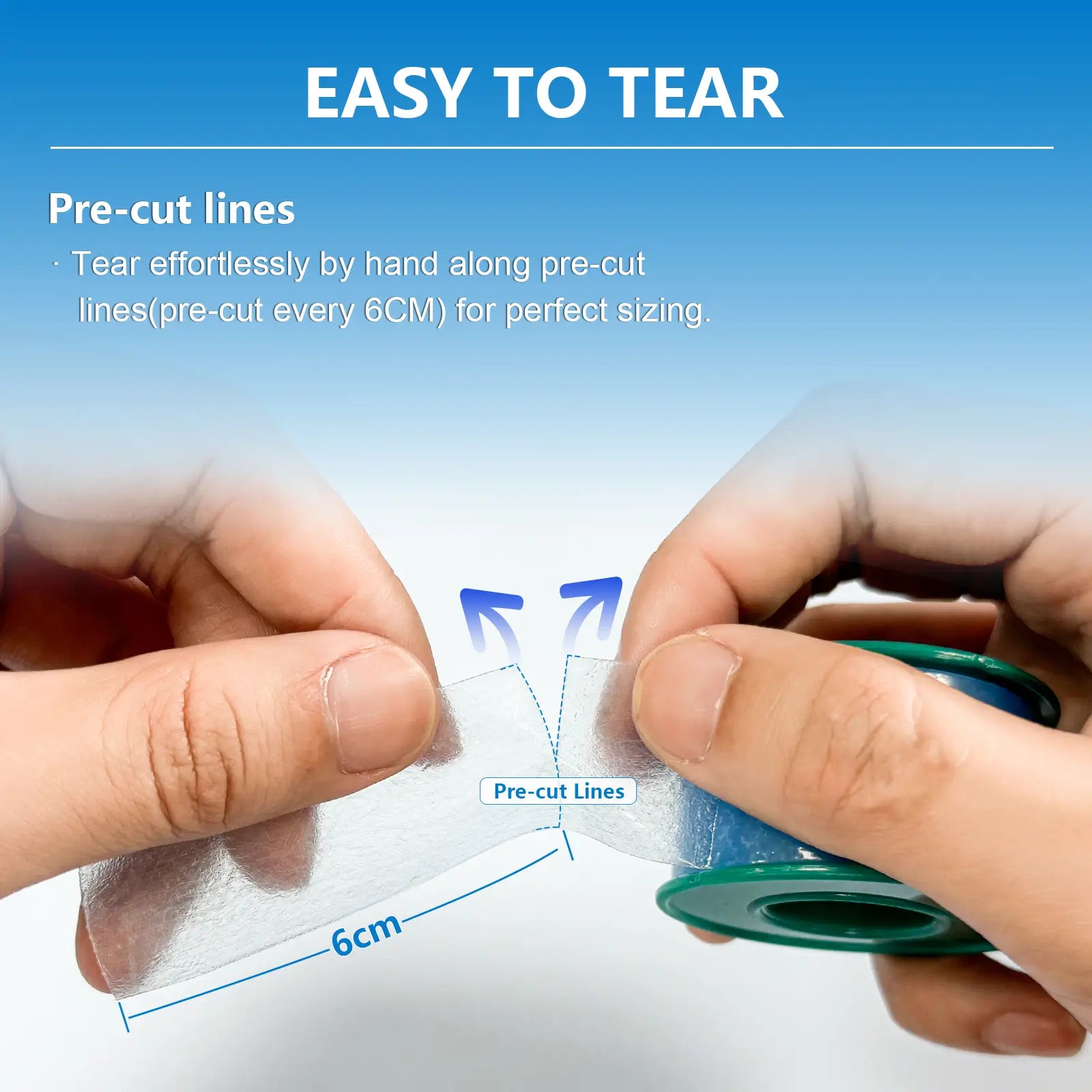 Silicone medical tape roll showing smooth texture and easy tear design
