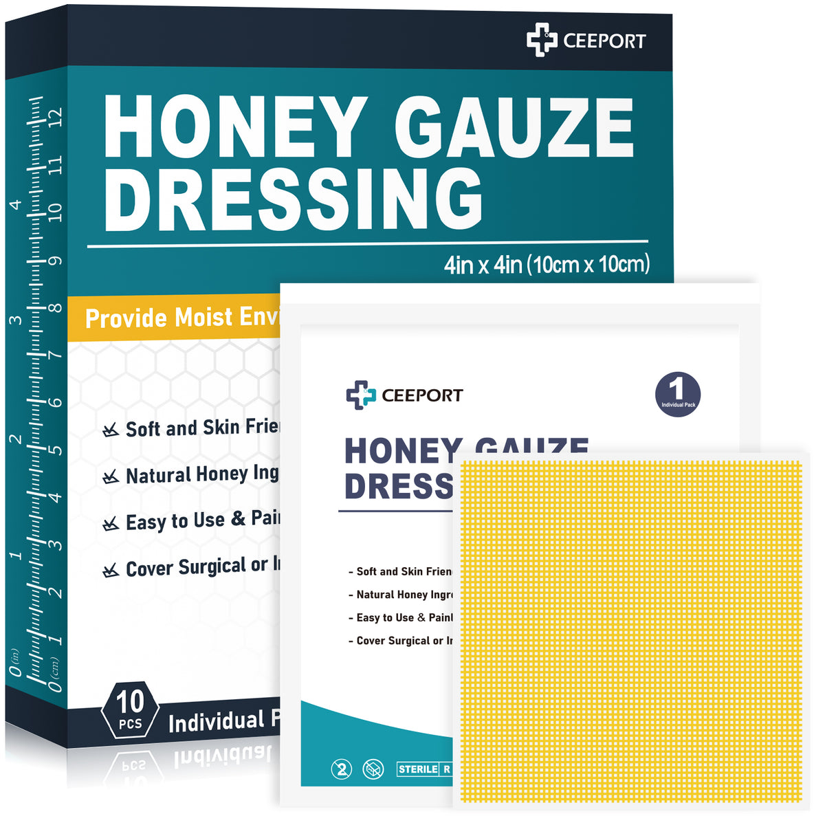 Manuka Honey Gauze for Wound Dehiscence, Minor Burns, Donor Sites, Acute Wounds, Ulcers
