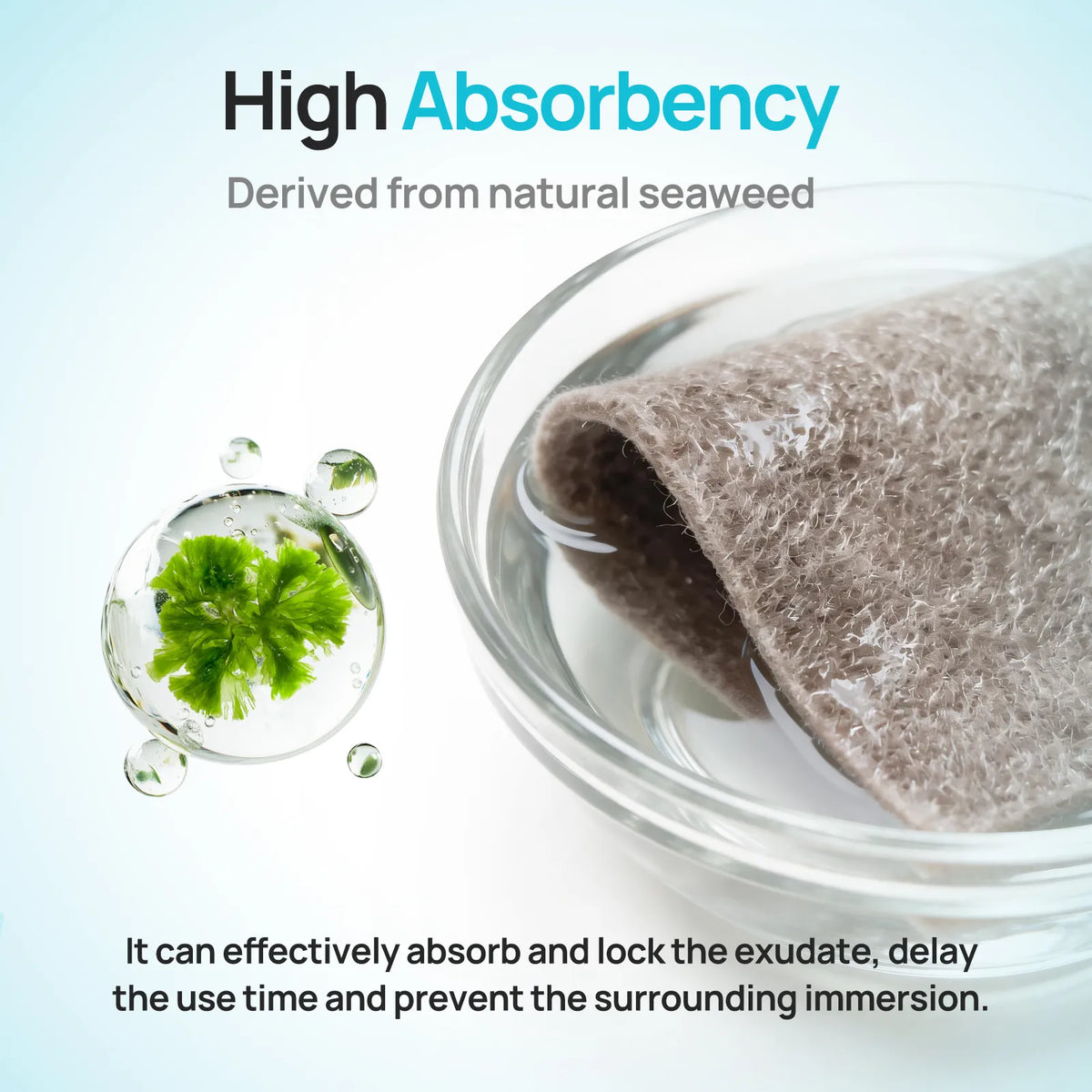 Silver Alginate Wound Dressing for 2nd Degree Burn, Antibacterial, Highly Absorbent & Non-stick