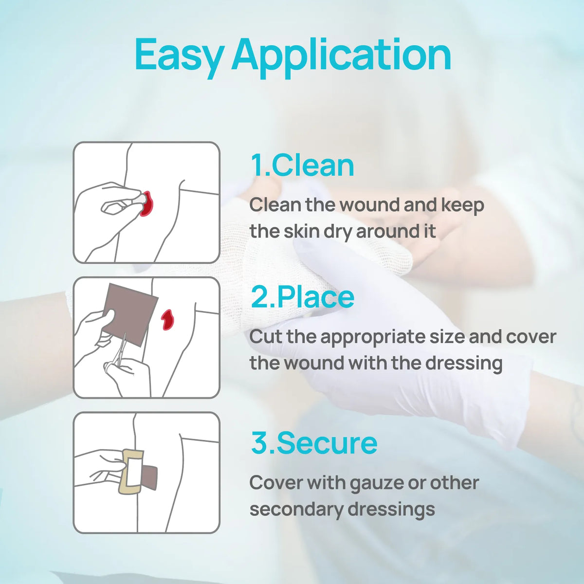 Silver Alginate Wound Dressing for 2nd Degree Burn, Antibacterial, Highly Absorbent & Non-stick