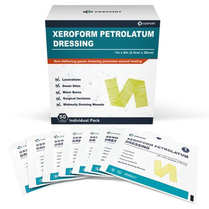 Xeroform Petrolatum Dressing for 2nd-Degree Burns, Powerful Antibacterial, Little & Moderate Exudate Wound