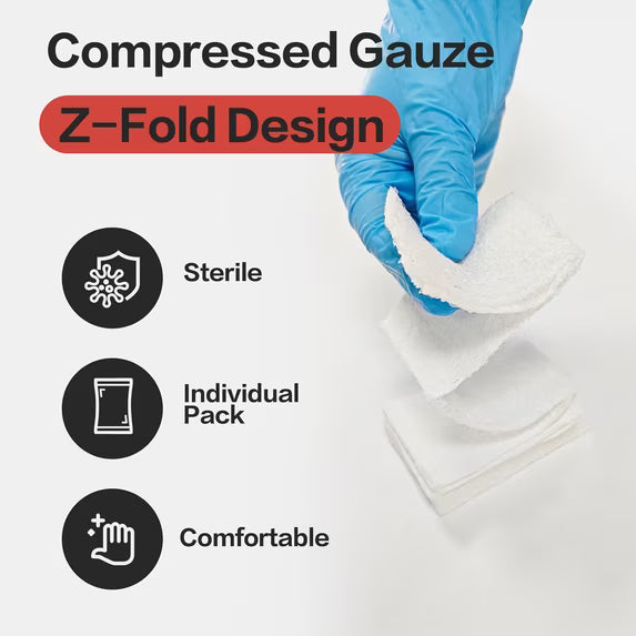 Ceeport Compressed Gauze for Emergency Wound Dressing, First Aid and Trauma Kit, 6 Pack