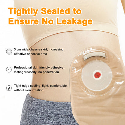 One Piece Plain Ostomy Bag with Hook & Loop