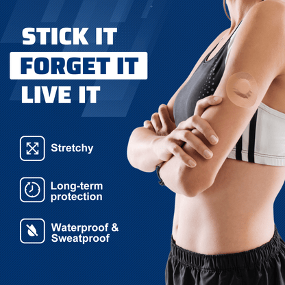 10/30 Pack CGM Adhesive Patches for Freestyle Libre 2/3, G7 – Waterproof Sensor Covers with No-Glue Center, Long-Lasting Fixation