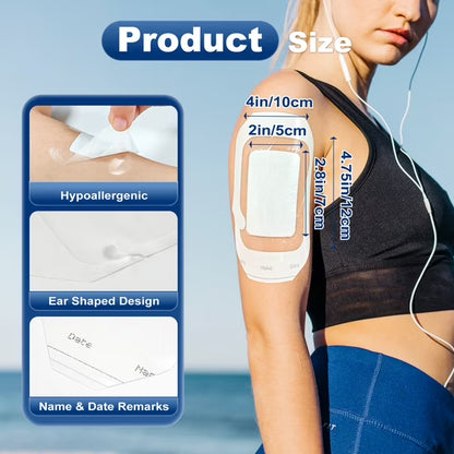 Transparent Film Dressing, Waterproof Bandages Adhesive Patches. Wound Cover Patches for Post Surgical, lV Shield, Tattoo Aftercare Bandage