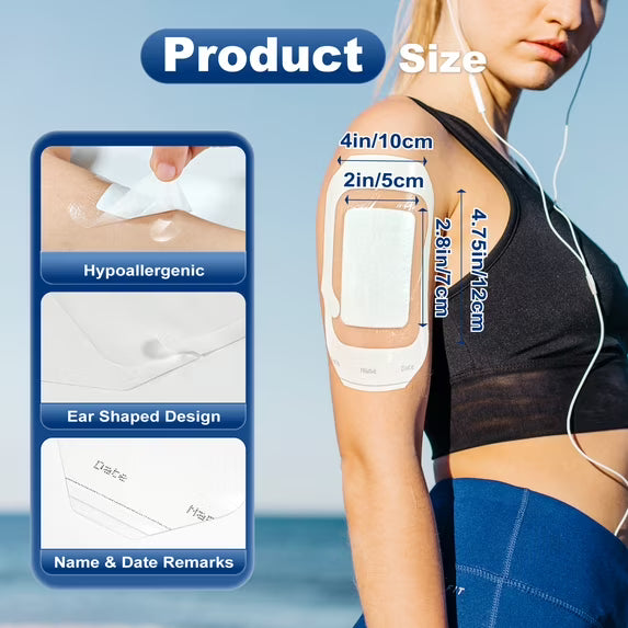 Transparent Film Dressing, Waterproof Bandages Adhesive Patches. Wound Cover Patches for Post Surgical, lV Shield, Tattoo Aftercare Bandage