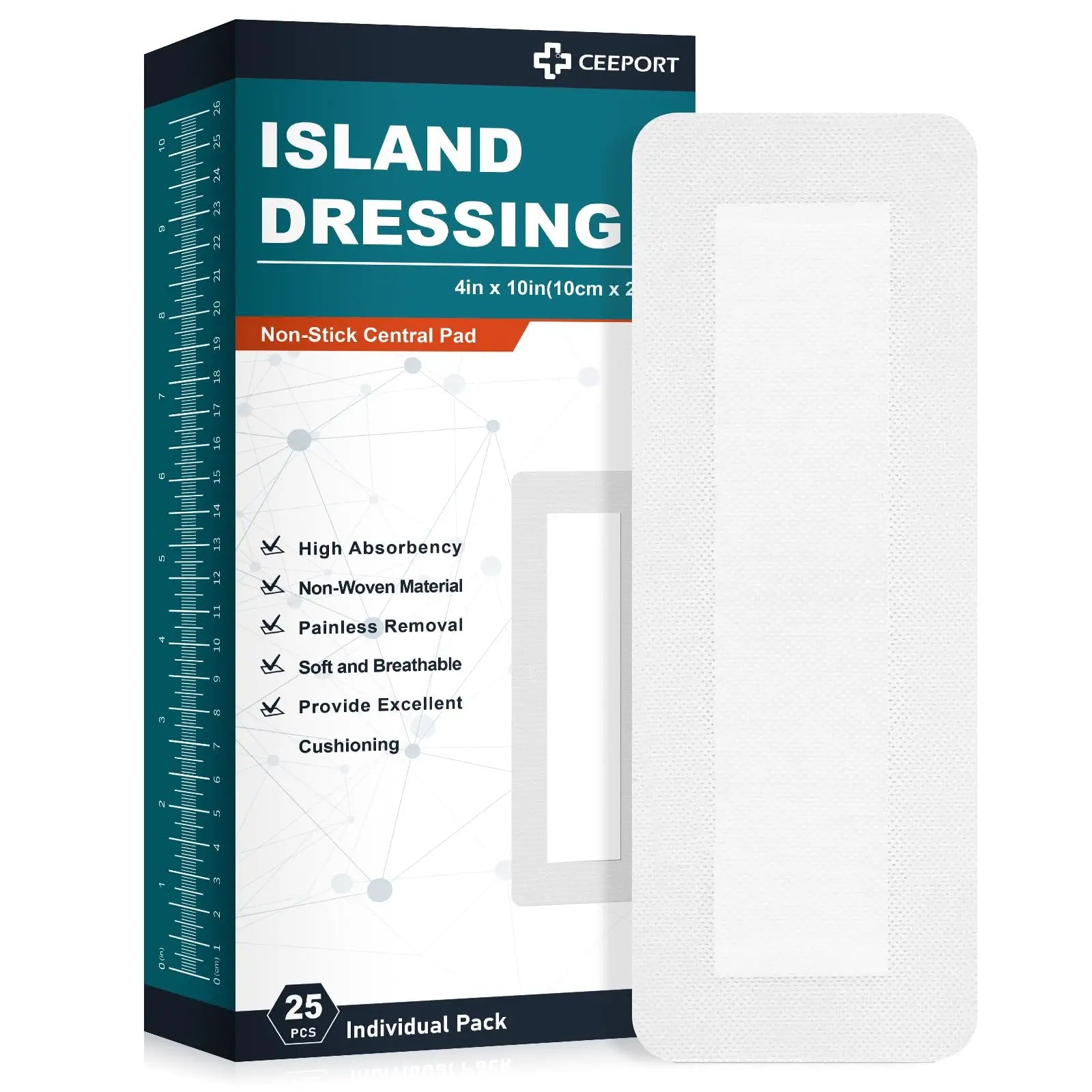 Sterile island wound dressing providing secure coverage and protection