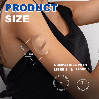 10/30 Pack CGM Adhesive Patches for Freestyle Libre 2/3, G7 – Waterproof Sensor Covers with No-Glue Center, Long-Lasting Fixation