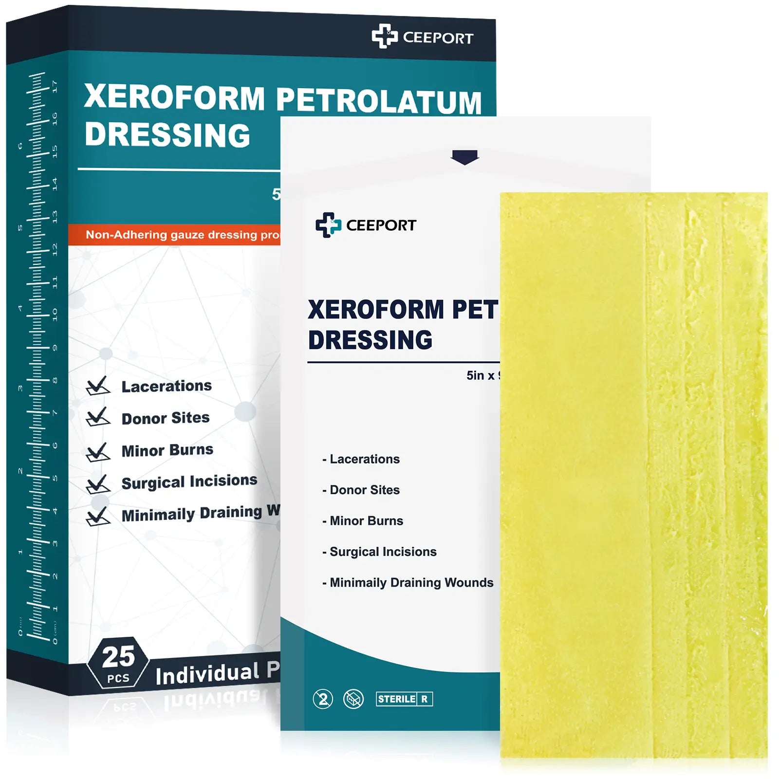 Antibacterial Xeroform petrolatum pad gauze tribromophenate bismuth dressing providing infection control and wound care