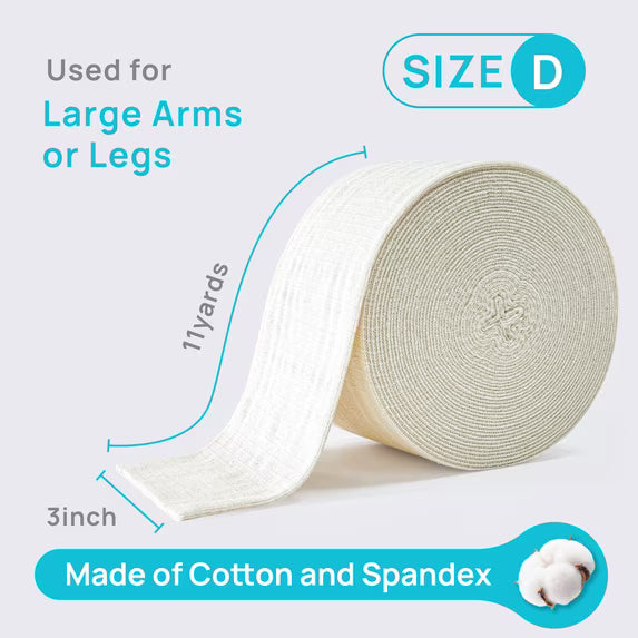 Ceeport Elasticated Tubular Support Bandage, Stockinette Tubing for Legs, Arms, Knees, Thighs, Reusable Compression Bandage Roll For Tissue Support