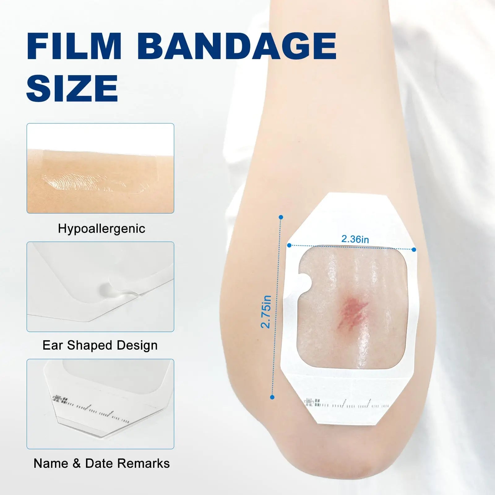 Breathable transparent film dressing allowing optimal airflow to the wound