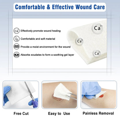 Calcium alginate dressing for managing exuding wounds and promoting healing