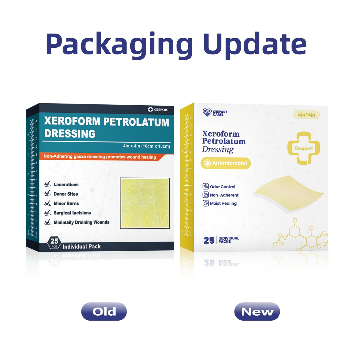 Xeroform Petrolatum Dressing for Minimally Draining Wounds, Surgical Incisons, Lacerations, Donor Sites, Burns, Skin Grafts