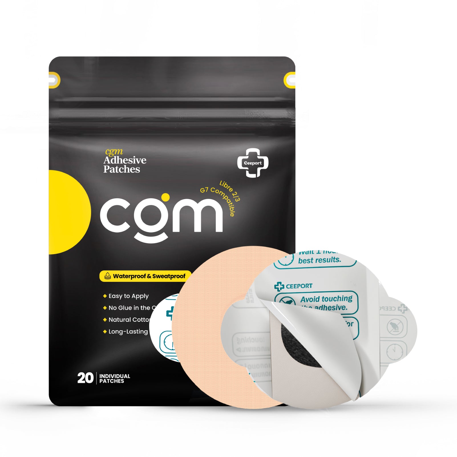 Hypoallergenic CGM Adhesive Patch for Freestyle Libre 2/3 & Dexcom G7 ...
