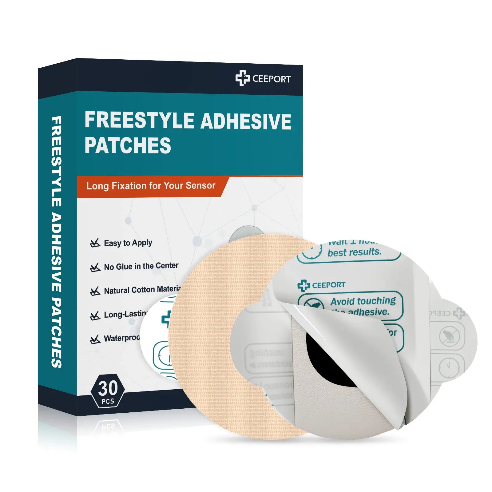 cgm sensor covers patch, waterproof, hypoallergenic and long fixation