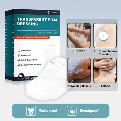 Waterproof Transparent Film Dressing, Wound Cover for IV Shield, Tattoo Aftercare