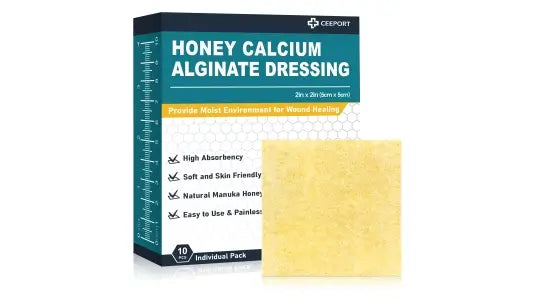 Soft and skin friendly honey calcium alginate dressing with natural Manuka Honey