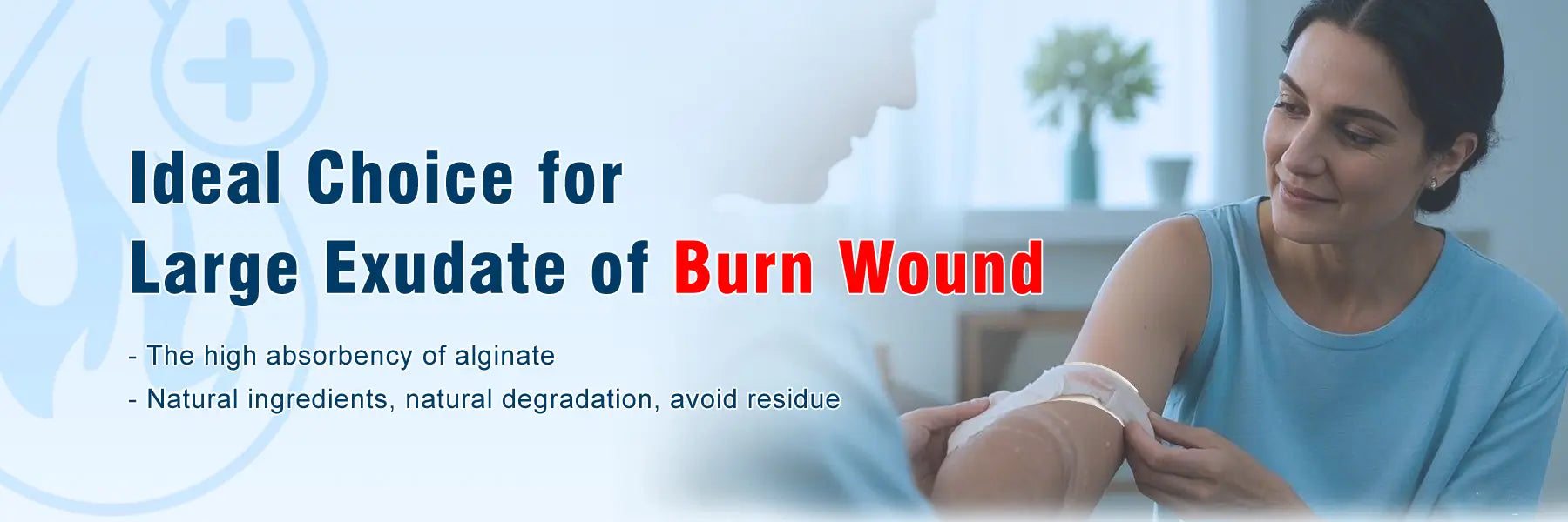 Ideal Choice for Large Exudate of Burn Wound with alginate calcium dressing