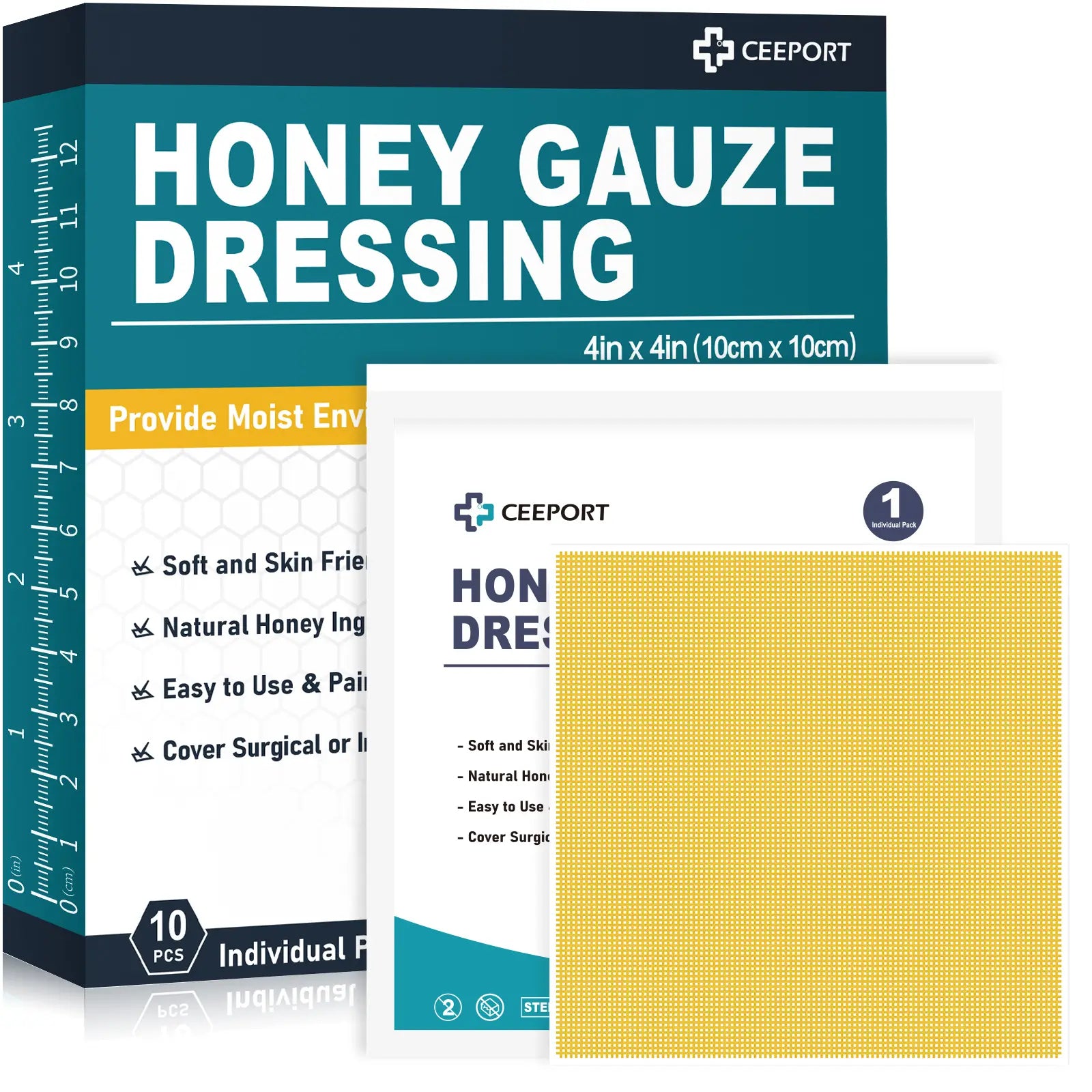 Manuka honey gauze wound dressing for natural antibacterial healing