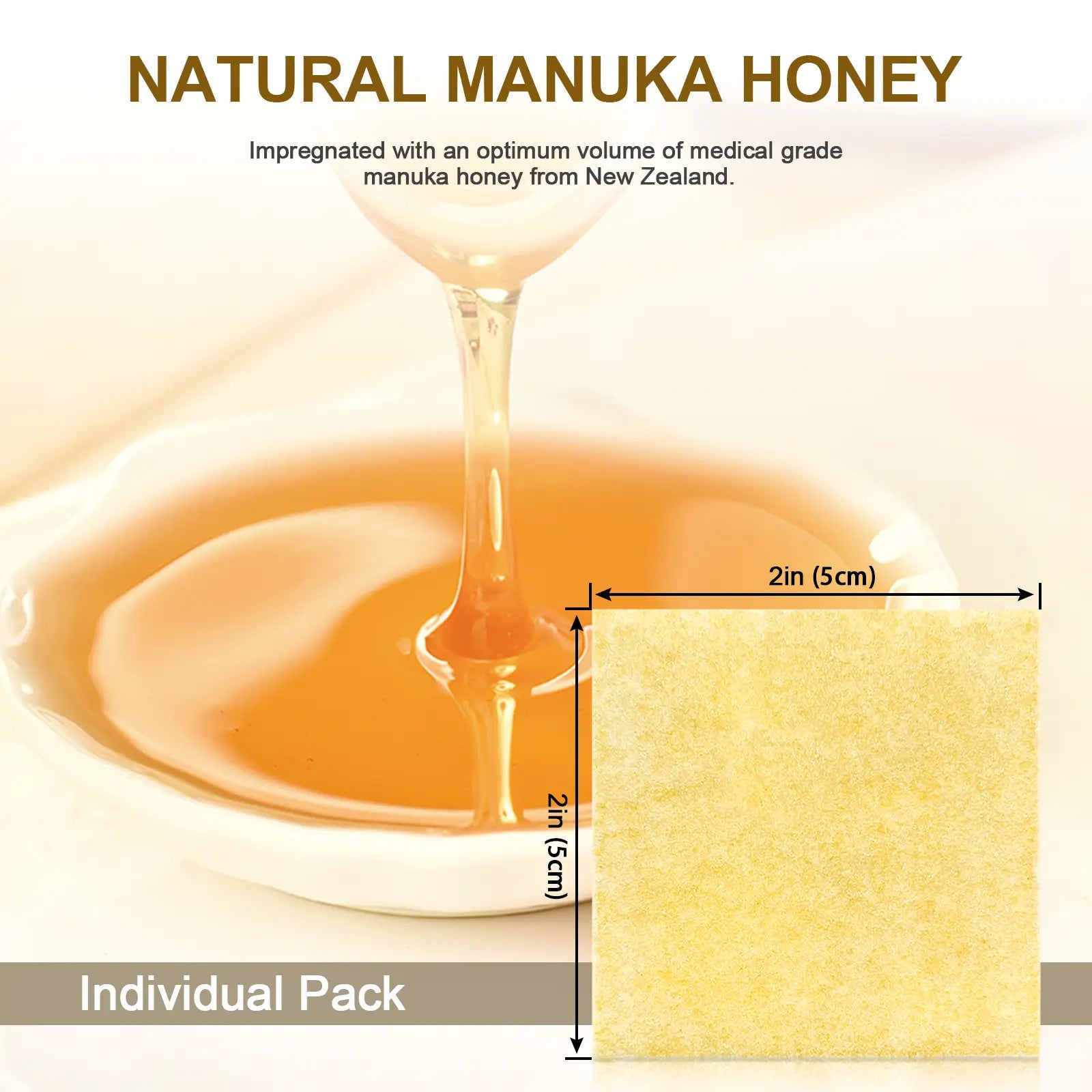 natural manuka honey alginate dressing impregnated with an optimum volume of medical grade manuka honey from New Zealand