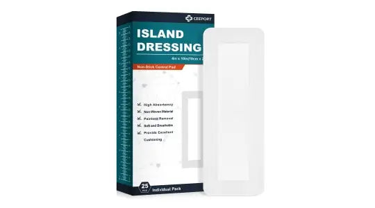 Premium quality island dressing with cushion protection and painless removal