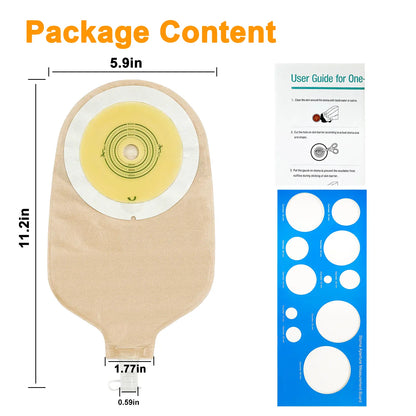 Secure adhesive one-piece urostomy pouch for easy application and a firm fit