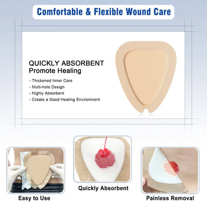 Silicone foam dressing designed for sacral area to prevent pressure sores