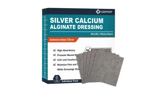 High absorbency silver calcium alginate wound dressing for wound healing