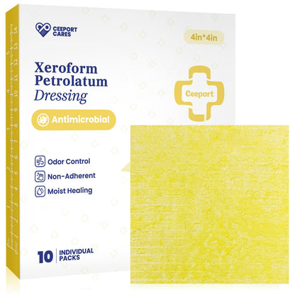 Xeroform Petrolatum Dressing for 2nd-Degree Burns, Powerful Antibacterial, Little & Moderate Exudate Wound